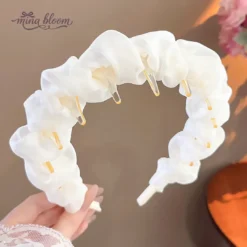 Băng đô lưới bồng bềnh Mina Bloom Trắng