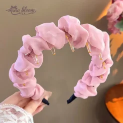 Băng đô lưới bồng bềnh Mina Bloom Hồng