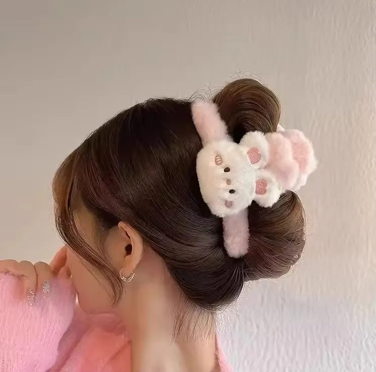 Kẹp tóc lông thú Mina Bloom con thỏ dễ thương