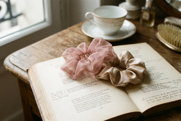 Phân biệt Scrunchie lụa và voan tơ