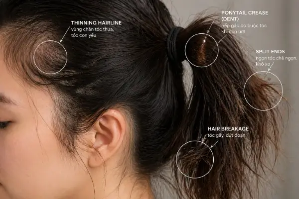 sai lầm khi buộc tóc thường gặp