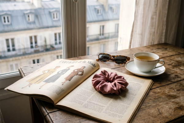 Scrunchie lụa phối đồ parisian