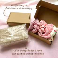Set quà tặng scrunchies muslin Mina Bloom gửi trọn tâm tình
